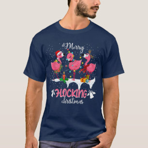 Camiseta Papais noeis de Reinadores de Natal com feliz Flam