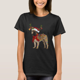 Camiseta Papais noeis de renas de buldogue francesas Natal