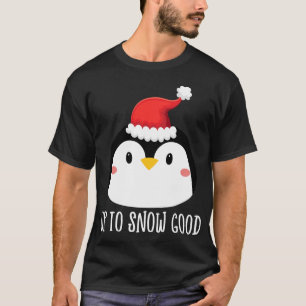 Camiseta Papais noeis de rosto pinguim bonitos para neve Ch