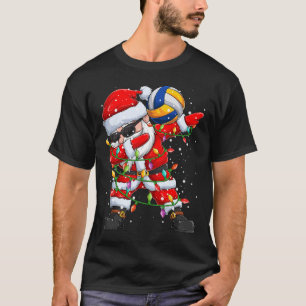 Camiseta Papais noeis de seita Luzes de Natal de Voleibol