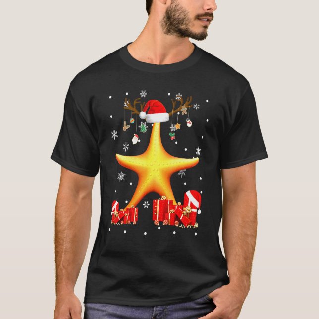 Camiseta Papais noeis de Starfish de Natal (Frente)