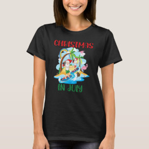 Camiseta Papais noeis De Surfe No Natal De Julho No Havaí F