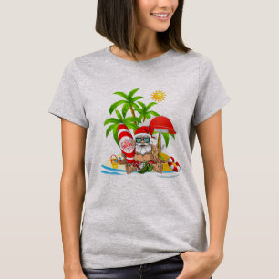 Camiseta Papais noeis de surfe no verão de pijamas de Nata