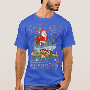 Camiseta Papais noeis De Tubarão Que Andam De Natal