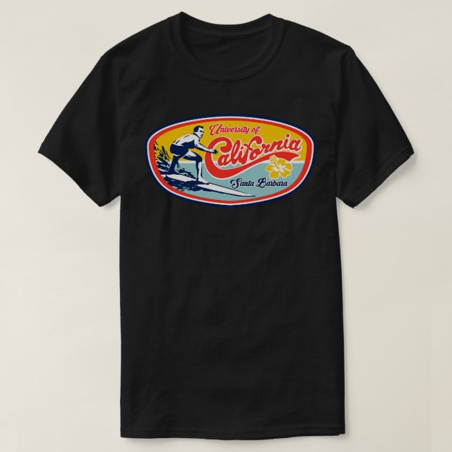 Camiseta PAPAIS NOEIS de UC Barbara UCSB Classic Surfer Des (Frente do Design)