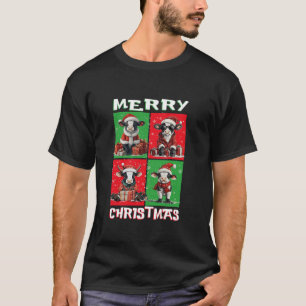Camiseta Papais noeis De Vaca Bonitas Sobem Árvore De Natal