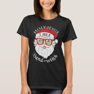 Camiseta Papais noeis de Verão Óculos de sol Bruxa Santo Je