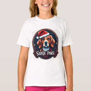 Camiseta Papais noeis de Vintage Cão de Pata com Papai Noel