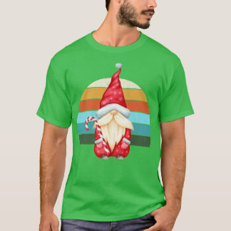 Camiseta Papais noeis de Watercolor Gnomos de Natal Luzes d