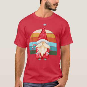 Camiseta Papais noeis de Watercolor Gnomos de Natal Luzes d