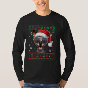 Camiseta Papais noeis de X-mas suados suados Xoloitzcuintli