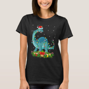 Camiseta Papais noeis de Xmas Brontosaurus Dinosaur Christm