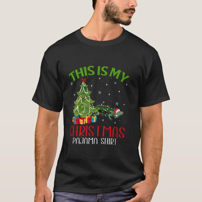 Camiseta Papais noeis De Xmas Engraçados Luzes Esta É Minha (Frente)