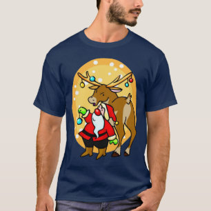 Camiseta Papais noeis decorando Camisa-T-Reena