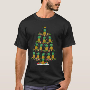 Camiseta Papais noeis do abacaxi Luzes do abacaxi Xmas Cris