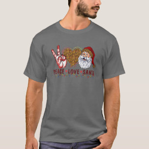Camiseta Papais noeis do Amor pela Paz Xmas Santa Claus Eng