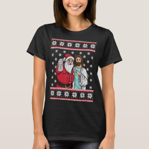Camiseta Papais noeis do Bebendo de Natal Jesus Jingle Bro 