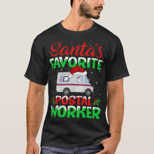 Camiseta Papais noeis do Correio Mensagem Carrier Mailman N