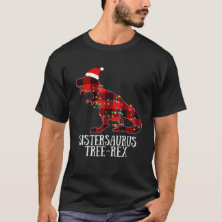 Camiseta Papais noeis do Dinossauro de Natal Luzes de Xadre