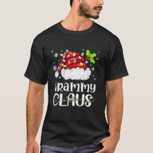 Camiseta Papais noeis do Grammy Claus Hat Light Snow Xmas