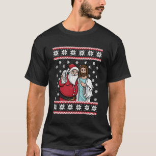 Camiseta Papais noeis Do Partido bebendo Jesus Coquito Feio