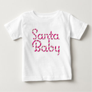 Camiseta Papais noeis Doces Rosa Bebês Cane Holiday Baby T 