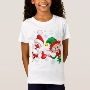 Camiseta Papais noeis e Caracteres de Natal do Elf diminuem