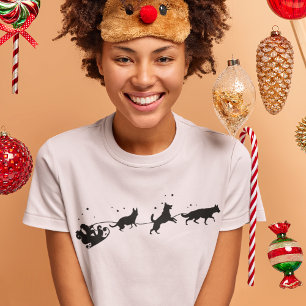 Camiseta Papais noeis E Natal Da Sombra Do German shepherd