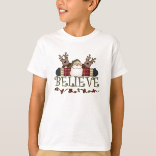 Camiseta Papais noeis e Reindeer Acredite