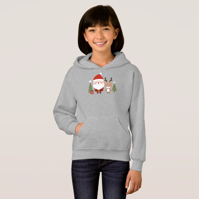 Camiseta Papais noeis e renas de Natal bonitos (Frente Completa)
