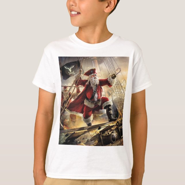 Camiseta Papais noeis É Um Pirata (Frente)
