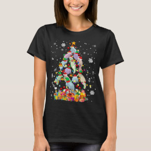 Camiseta Papais noeis ELF Manatee Árvore de Natal Manat