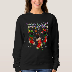 Camiseta Papais noeis Elf Reindeer Dachshund Em Meias De Na