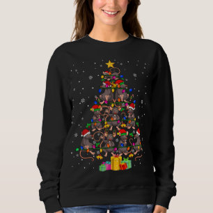 Camiseta Papais noeis ELF Reindeer Rat Christmas Tree Light