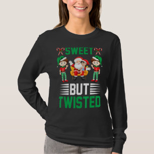 Camiseta Papais noeis Elves Doce Mas Doces Torcidos Cane En