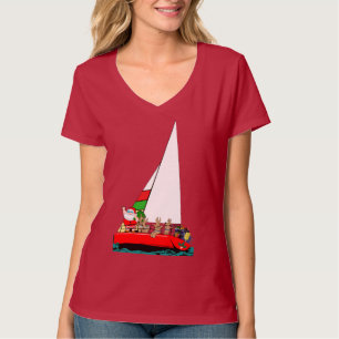 Camiseta Papais noeis em veleiro no Natal
