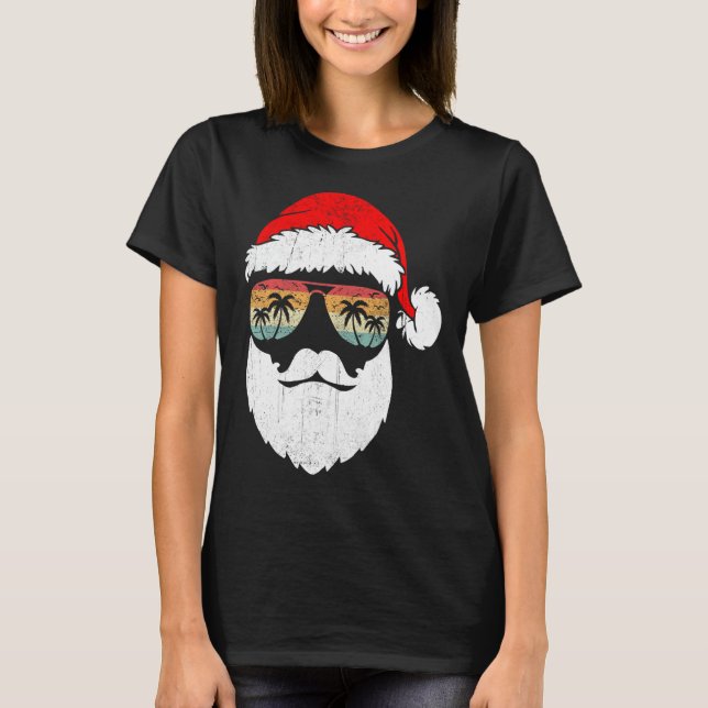 Camiseta Papais noeis Enfrentam Retro Pulmões Natal No Hava (Frente)