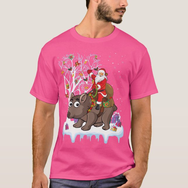 Camiseta Papais noeis Engraçado de Árvores de Iluminação do (Frente)