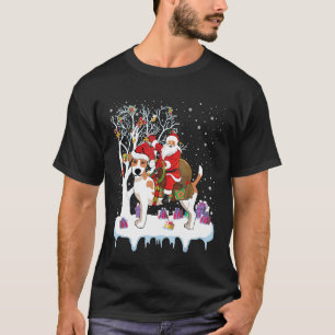 Camiseta Papais noeis Engraçados Andando Jack Russell Terri