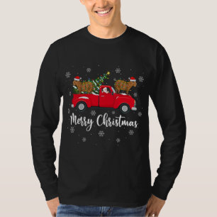 Camiseta Papais noeis Engraçados Andando Na Árvore De Natal