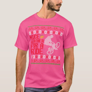 Camiseta Papais noeis Engraçados Bicicleta Ciclista Feia de