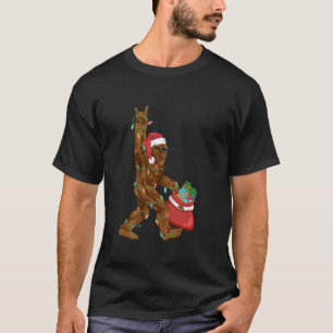 Camiseta Papais noeis Engraçados Bigfoot Rock Sasquatch Acr