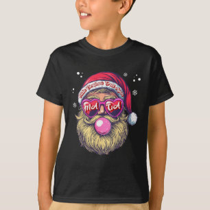Camiseta Papais noeis Engraçados Bolha Rosa De Natal Goma F