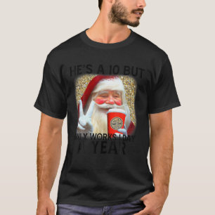 Camiseta Papais noeis Engraçados Café de Natal Claus Mulher