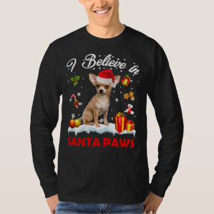 Camiseta Papais noeis engraçados Chihuahua Claus Decência d