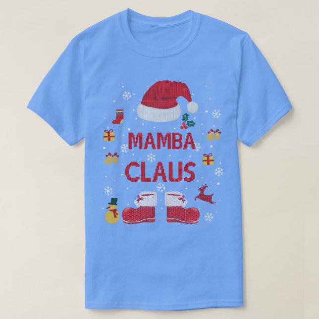 Camiseta Papais noeis Engraçados Costume Mamba Claus Xmas P (Frente do Design)