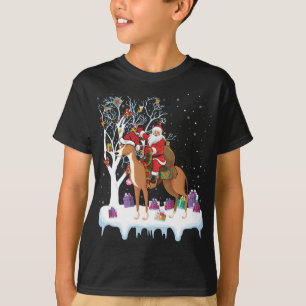 Camiseta Papais noeis Engraçados Da Árvore De Iluminação Do