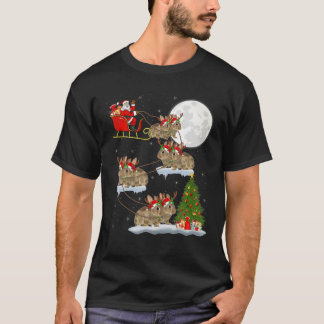 Camiseta Papais noeis Engraçados Da Árvore De Iluminação Do