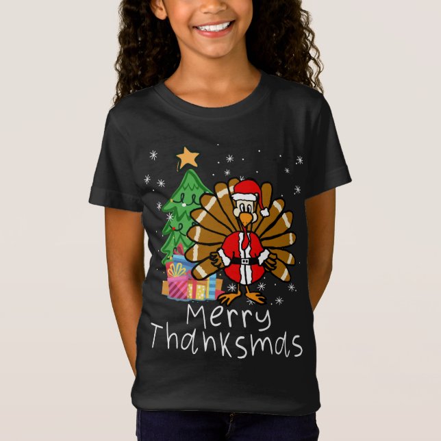 Camiseta Papais noeis Engraçados da Turquia Feliz de Natal  (Frente)