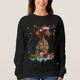 Camiseta Papais noeis Engraçados Dachshund Reindeer Natal C